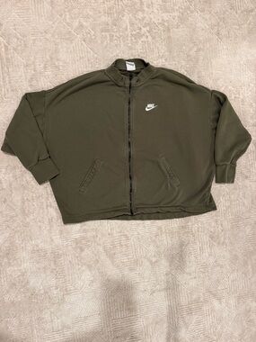 Nike Olive Green Zip-Up Sweatshirt Jacket
